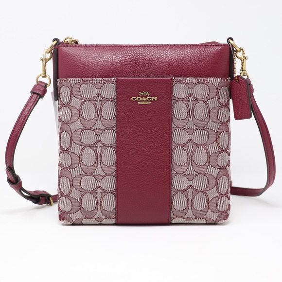 Coach Kitt Signature Jacquard and Leather Crossbody Bag